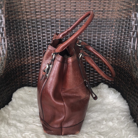 Wilson Leather | Brownish Red Leather Medium Large Tote Bag - Picture 5 of 16